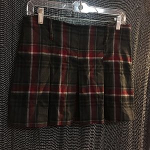 Handmade pleated plaid skirt
